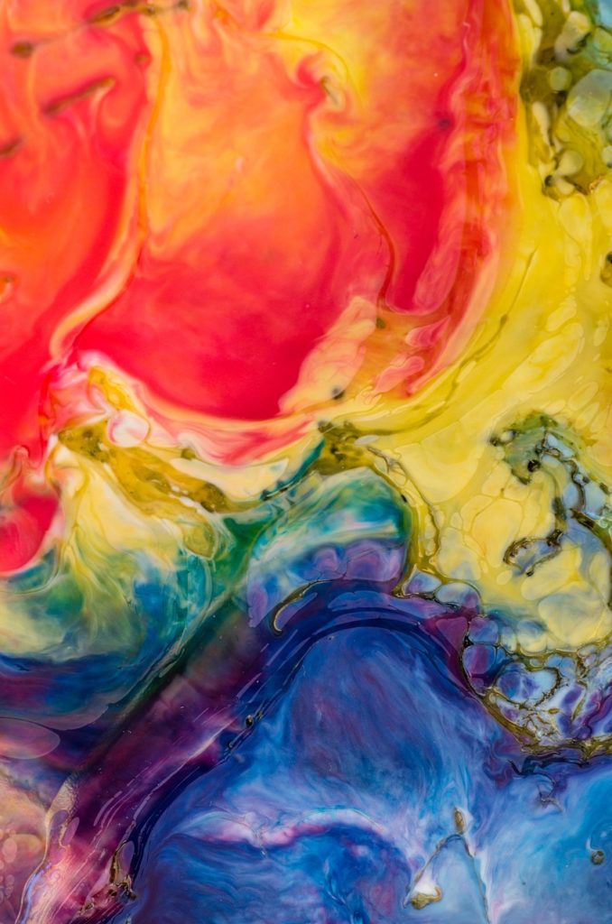 art, multicoloured, to dye