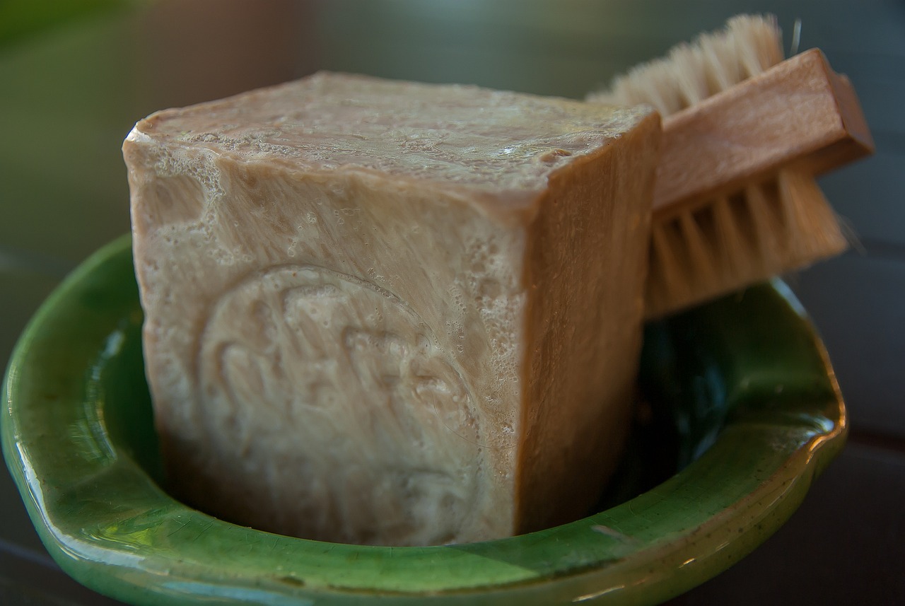aleppo soap, toilet, brush