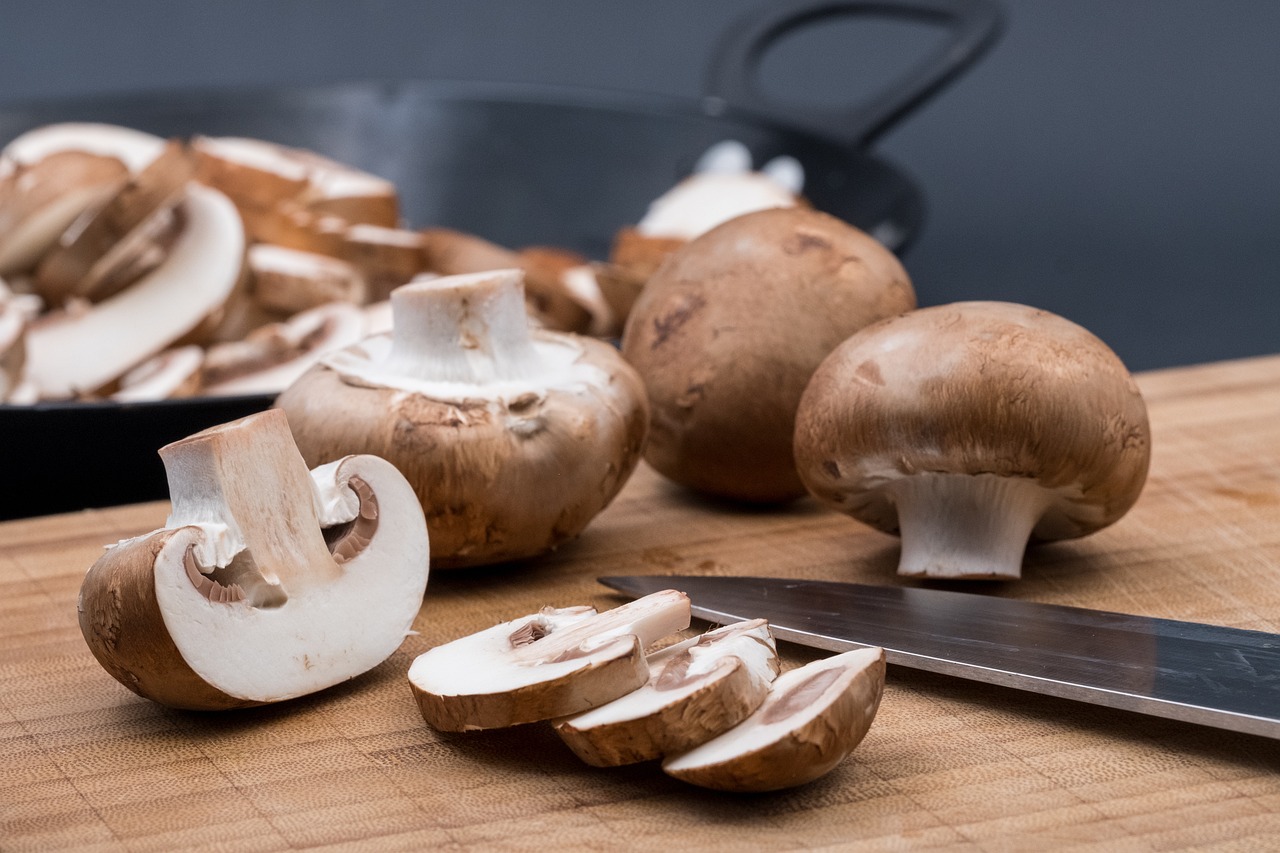 mushroom, vegetables, kitchen