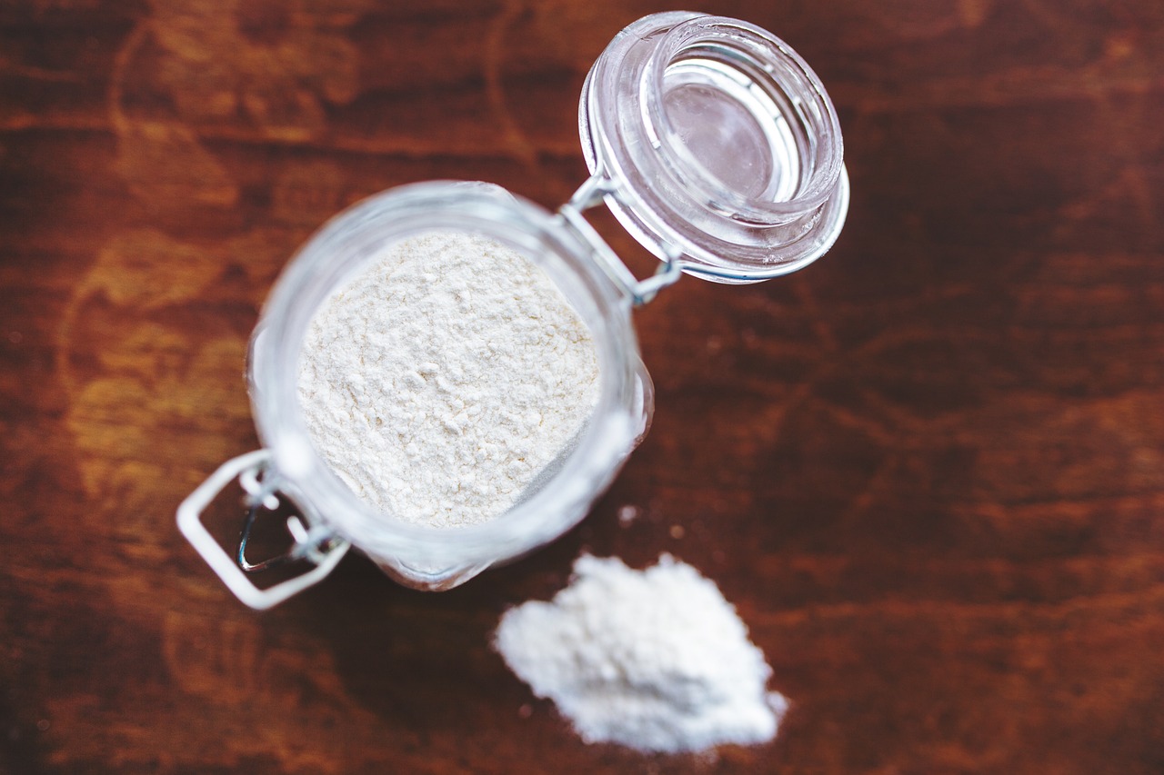 flour, jar, wheat