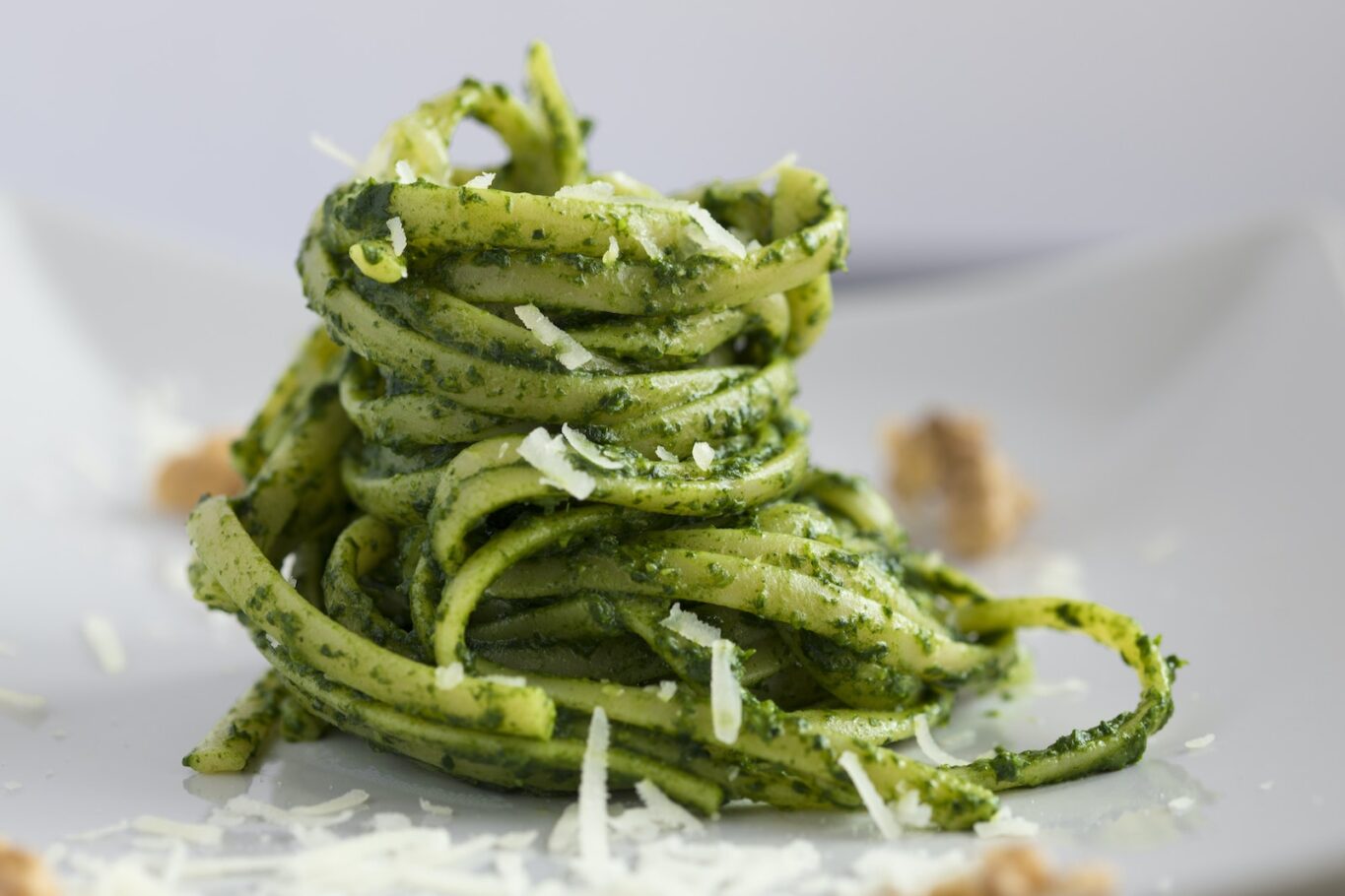 Delicious Pesto Pasta on a Plate