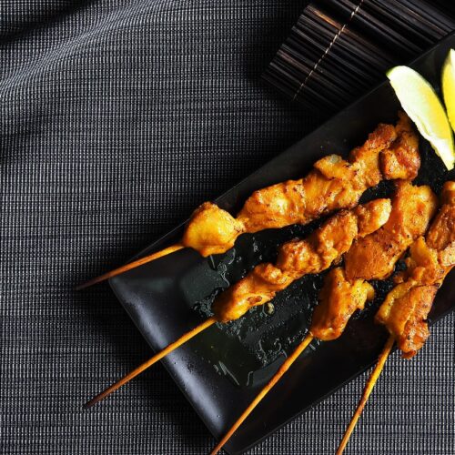 barbecue, chicken, skewers